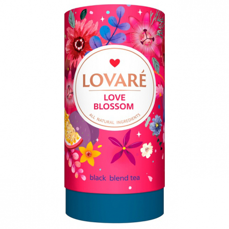 Ceai Vărsat - LOVARE Ceai Negru Blossom Cutie Cadou Tub 80g + 15 filtre de Ceai