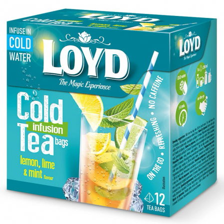 Ceai in Plic - LOYD Ceai Rece Cold Ice Tea Infuzie Lamaie, Lime si Menta - Piramide 12x2g