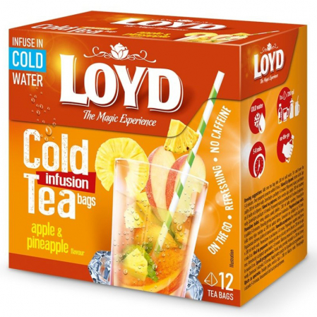 Ceai in Plic - LOYD Ceai Rece Cold Ice Tea Infuzie Mar si Ananas - Piramide 12x2g