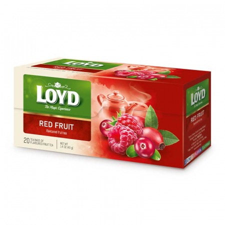 LOYD Cei Infuzie De Fructe Aromatizat, cu Gust de Zmeura, Macese si Merisor - Fructe Rosii 20 Plicuri [1]