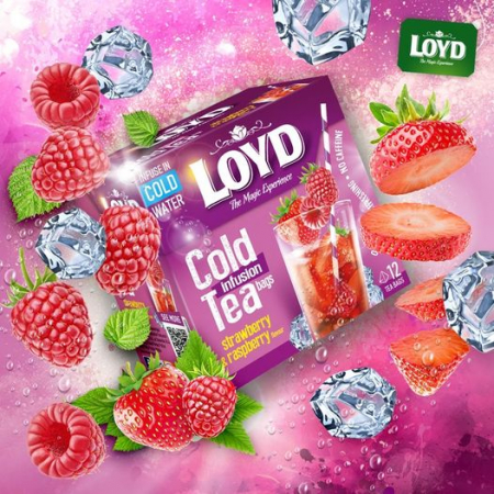 LOYD Ceai Rece Cold Ice Tea Infuzie Zmeura si Capsuni -  Piramide 12x2g [1]