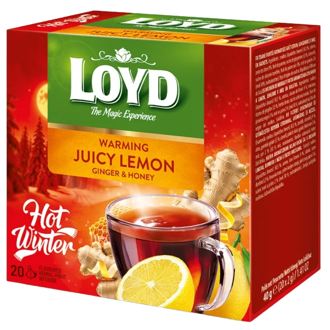 Ceai in Plic - LOYD Warm Spice Ceai Infuzie de Lamaie cu Ghimbir si Miere Piramide 20x2g