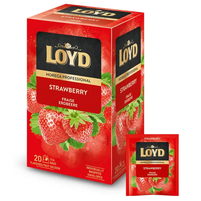 Ceai in Plic - LOYD Horeca Professional Ceai Infuzie de Fructe cu Capsuni, Plicuri Ambalate Individual 20x2g
