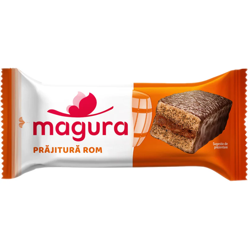 Prajituri Ambalate - MAGURA Prajitura cu Crema cu Aroma de Rom 24x35g