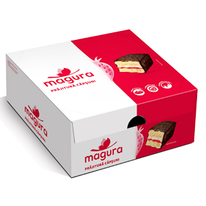 Prajituri Ambalate - MAGURA Prajitura cu Crema de Capsuni 24x35g