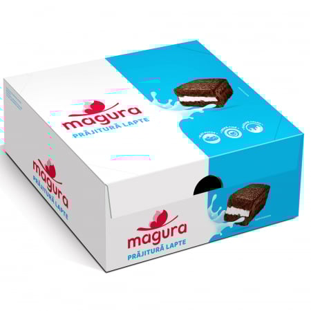 Prajituri Ambalate - MAGURA Prajitura cu Crema de Lapte 24x35g