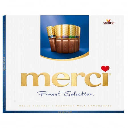MERCI Mini Tablete de Ciocolata Asortata Cutie Albastra 250g [0]