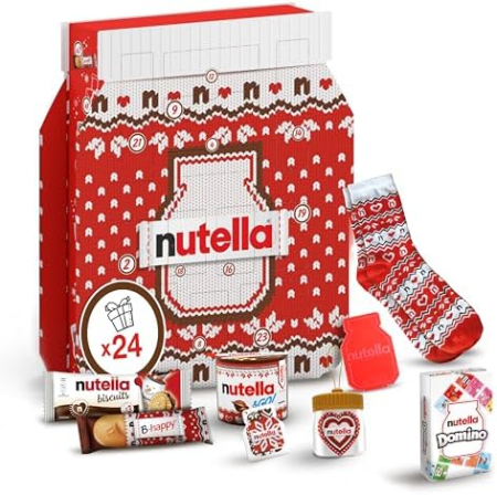 NUTELLA Calendar Advent cu Ciocolata, Joc Domino si Cadouri 528g [1]