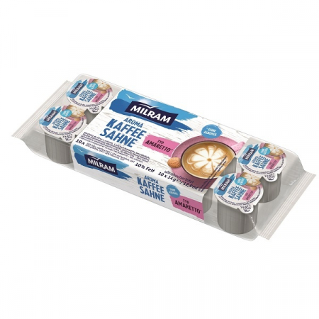 Lapte pentru Cafea - MILRAM Lapte Condensat cu Aroma Amaretto 10x14g