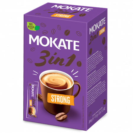 Cafea Instant - MOKATE 3in1 Strong Cafea Instant Plic 24x17g