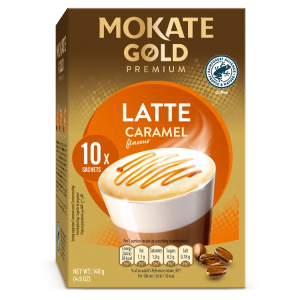 Ciocolată Caldă / Cappuccino - MOKATE Gold Premium Cappuccino Latte Caramel 10x14g