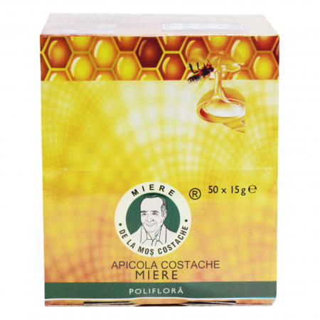 Zahăr, Miere & Îndulcitori - MOS COSTACHE Miere Poliflora Plic 50x15g