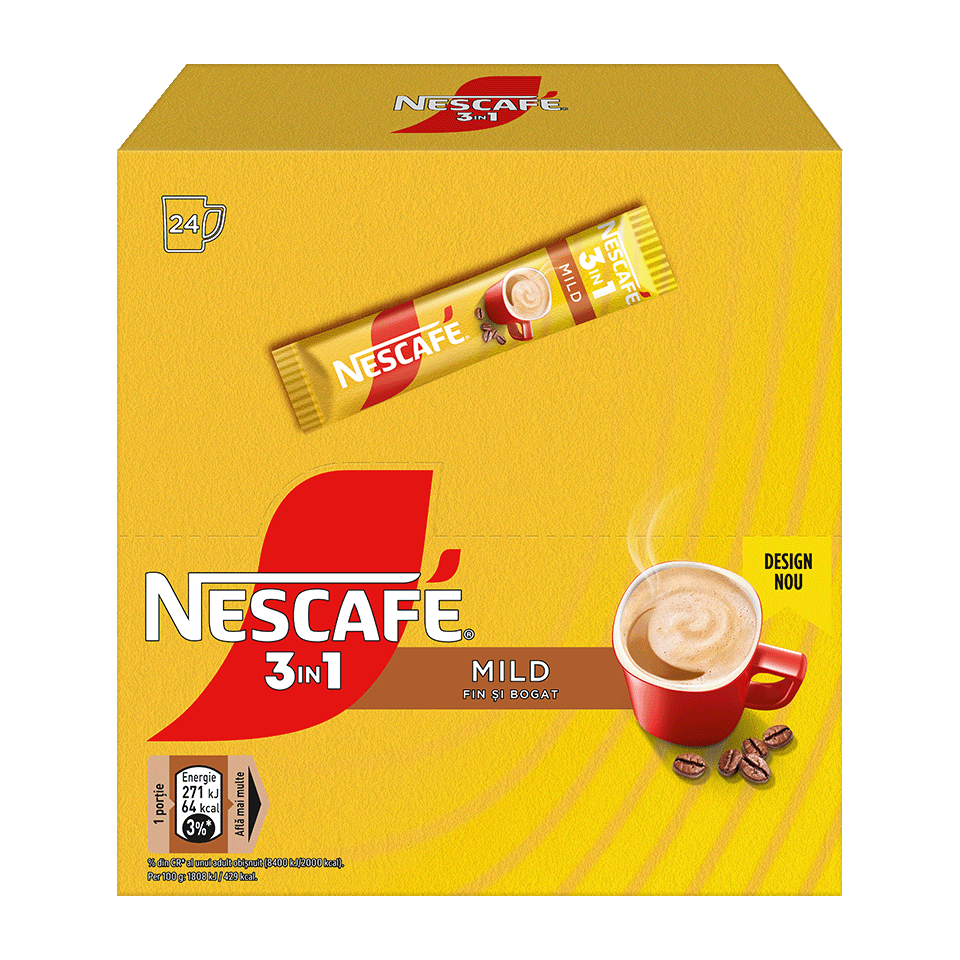Mix-uri - NESCAFE 3in1 Mild Cafea Instant Plic 24x15g