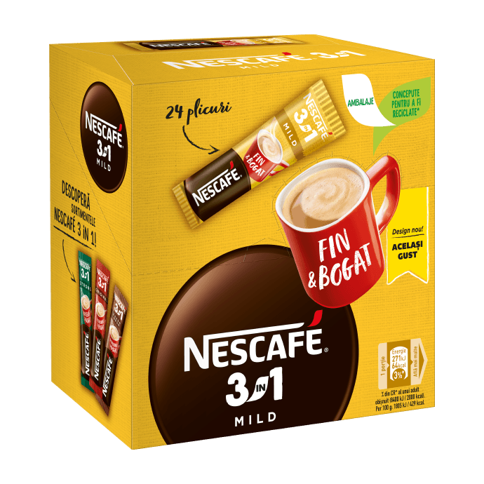 NESCAFE 3in1 Mild Cafea Instant Plic 24x15g [5]