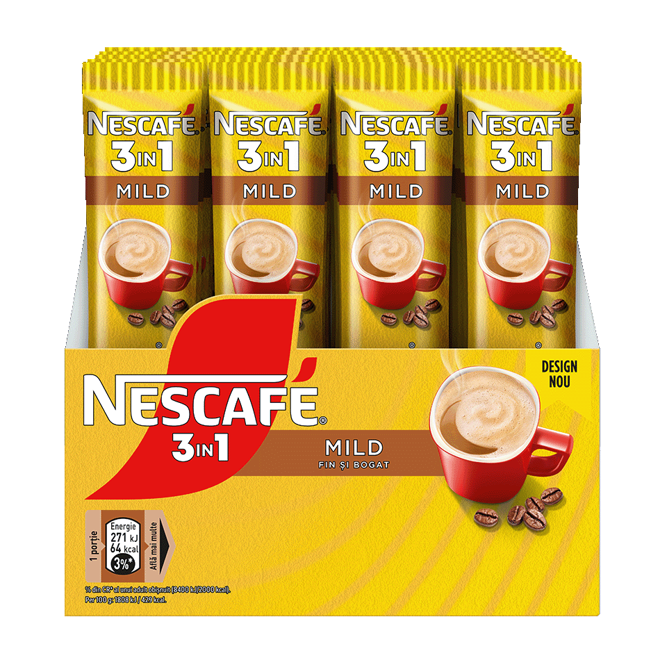 NESCAFE 3in1 Mild Cafea Instant Plic 24x15g [1]