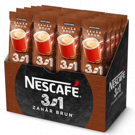 NESCAFE 3in1 Zahar Brun Cafea Instant Plic 24x15g [2]