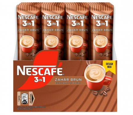 Specialități - NESCAFE 3in1 Zahar Brun Cafea Instant Plic 24x15g