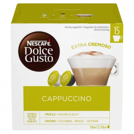 Capsule cu Cafea - NESCAFE Cappuccino Capsule Dolce Gusto 30buc 350g - Pachet Mare