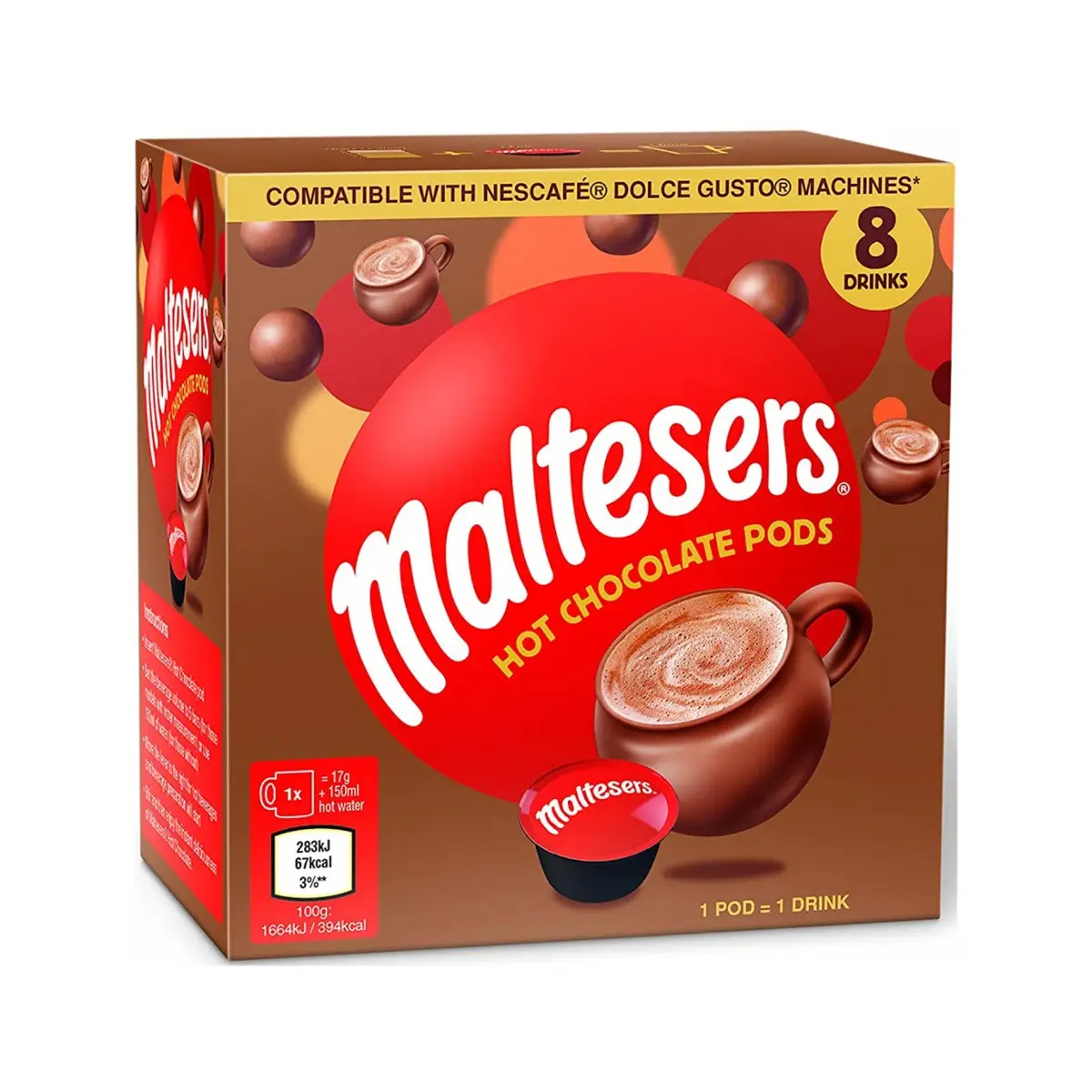 Salveaza o Cafea - MALTESERS Ciocolata Calda Capsule Compatible Dolce Gusto 8buc 120g