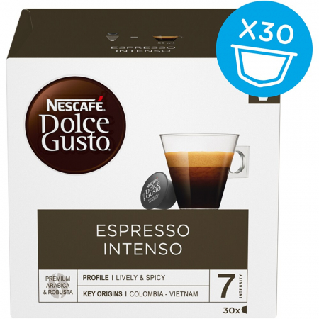 Capsule cu Cafea - NESCAFE Espresso Intenso Capsule Dolce Gusto XL 30buc 210g - Pachet Mare