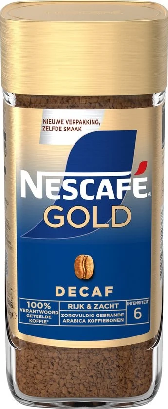 Cafea Instant - NESCAFE Gold Decaf Cafea Instant Decofienizata, Solubila borcan 100g