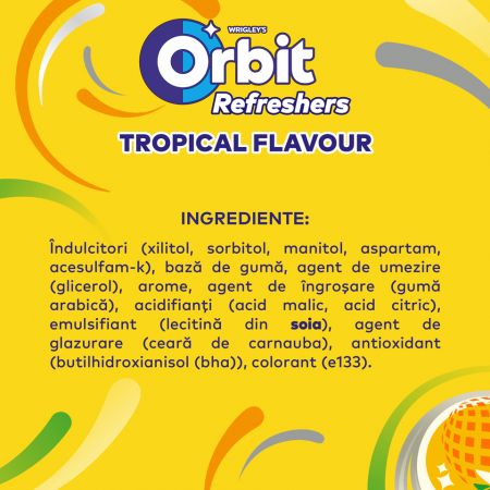 ORBIT Refresher's Tropical Guma de Mestecat bo. 30buc 67g [1]
