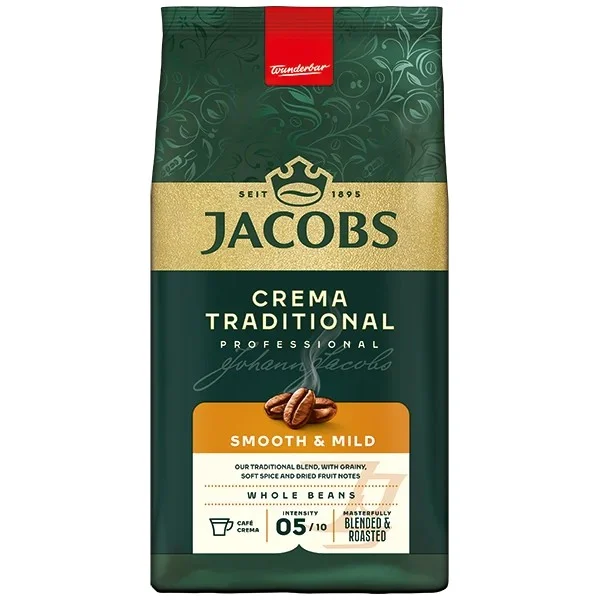 Pachet 2 x JACOBS Crema Traditional + Intenso - Cafea Boabe 2x1Kg [2]