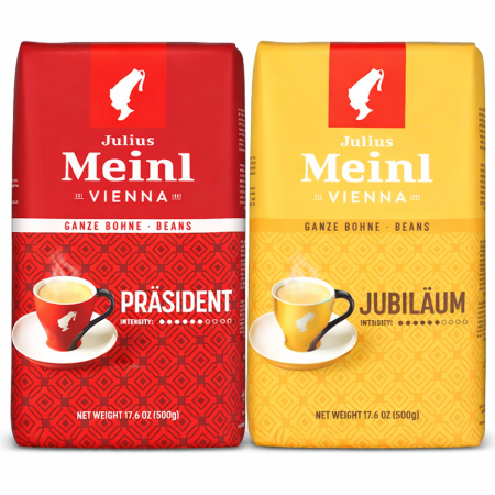 Pachete Bundle - Pachet 2 x JULIUS MEINL Prasident + Jubilaum Cafea Boabe 500g - (1Kg)