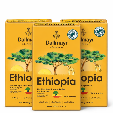 Promotii - Pachet 3 x DALLMAYR Ethiopia Cafea Macinata 500g