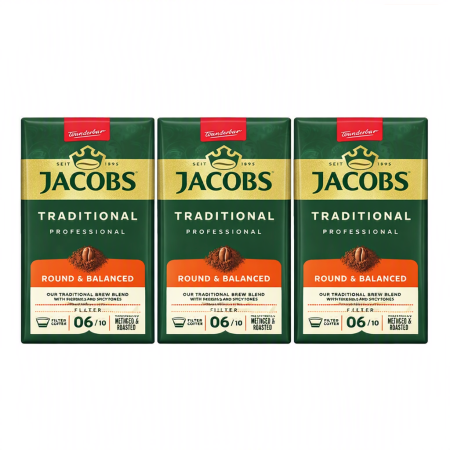 Cafea Măcinată - Pachet 3 x JACOBS Traditional Professional Cafea Macinata 500g