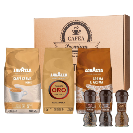 Cosuri Cadou pentru Craciun - Pachet Cadou CAFEA PREMIUM - Cafea Lavazza - 6 produse
