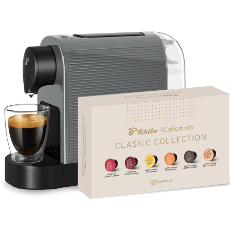 Promotii - Pachet Espressor Pentru Capsule Tchibo Cafissimo Pure Grey + TCHIBO CAFISSIMO Set Capsule 6 Sortimente - Bundle