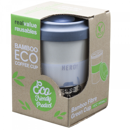 Pahar Eco-Friendly Refolosibil din Fibre de Bambus și Capac din Silicon pentru Cafea și Ceai [1]