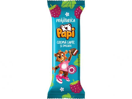 Prajituri Ambalate - PAPI Prajitura cu Lapte si Zmeura 24x35g