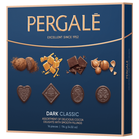 Dulciuri - PERGALE Praline de Ciocolata Amaruie Dark Classic cutie 114g