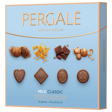 Dulciuri - PERGALE Praline de Ciocolata cu Lapte Classic cutie 114g