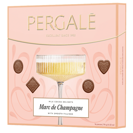 Dulciuri - PERGALE Praline de Ciocolata cu Umplutura de Champagne cutie 114g