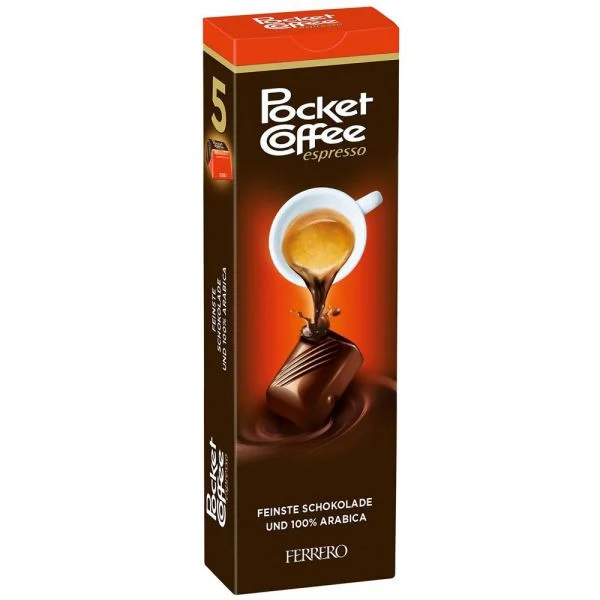 Ciocolata & Praline - POCKET COFFEE Praline din Ciocolata Umplute cu Cafea Lichida 62.5g