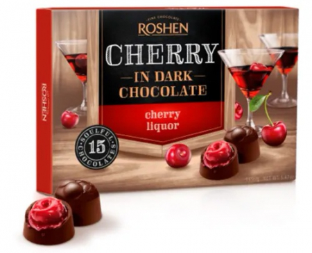 Dulciuri - Praline din Ciocolata cu Visine si Lichior ROSHEN Cherry 155g