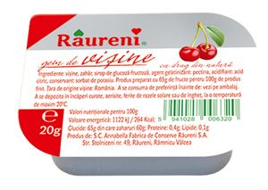 Gem si Dulceata din Fructe - RAURENI Gem de Visine Portionat 40x20g