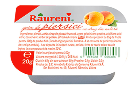 Gem si Dulceata din Fructe - RAURENI Gem de Piersici Portionat 40x20g