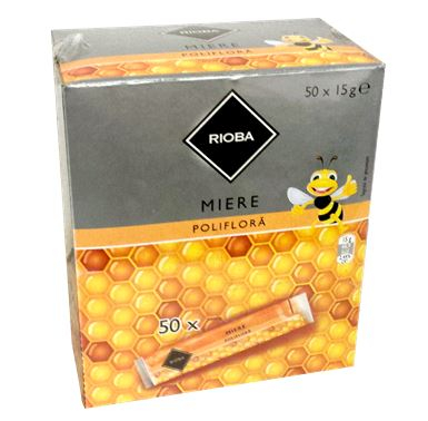 Zahăr, Miere & Îndulcitori - RIOBA Miere Poliflora Plic 50x15g