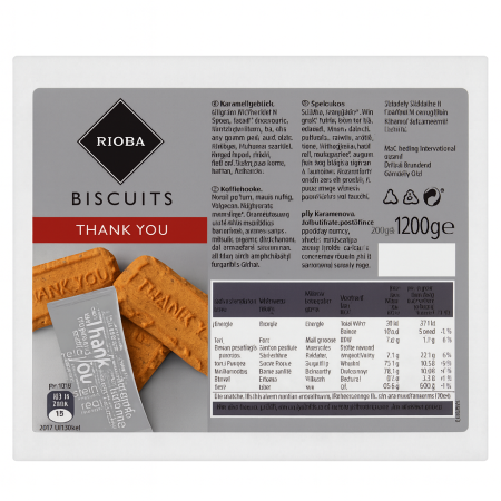 Fursecuri, Biscuiti si Turta Dulce - RIOBA Thank You Biscuiti pentru Cafea Ambalati Individual  250buc 1200g