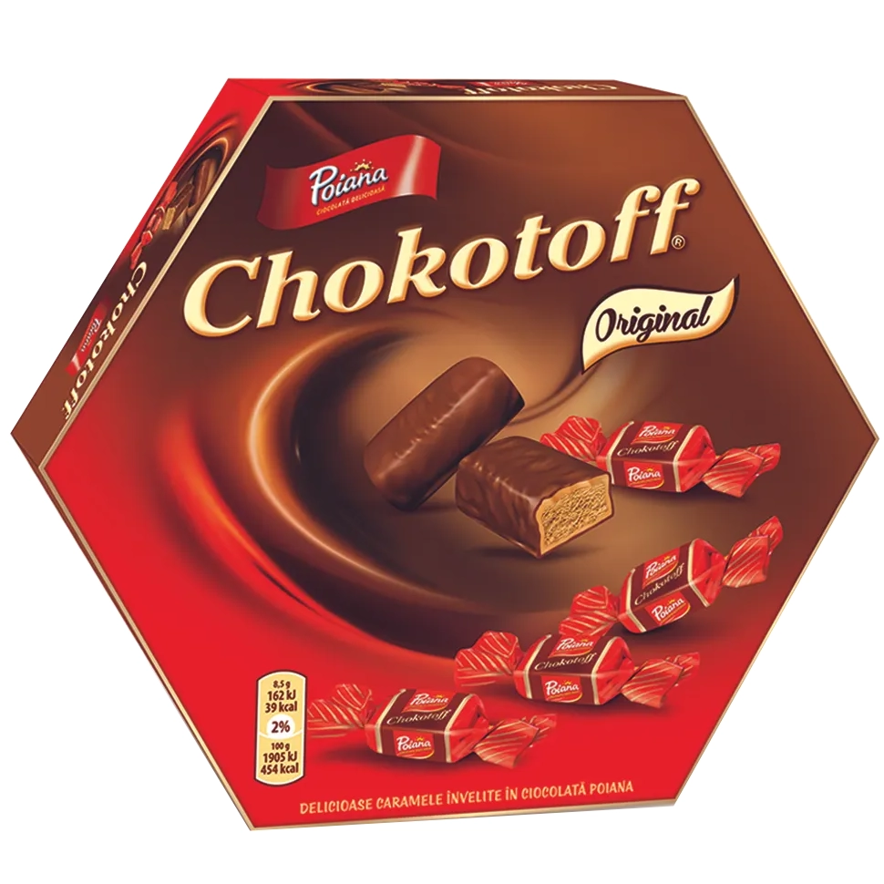 Ciocolata & Praline - Caramele Invelite in Ciocolata POIANA CHOKOTOFF 238g - Bomboane