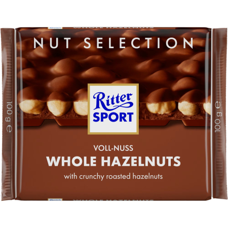 Dulciuri - RITTER Sport Ciocolata cu Alune de Padure Intregi 100g