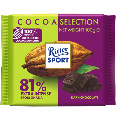 Dulciuri - RITTER Sport Ciocolata Dark 81% Cacao 100g