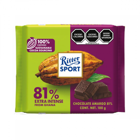 RITTER Sport Ciocolata Dark 81% Cacao 100g [1]