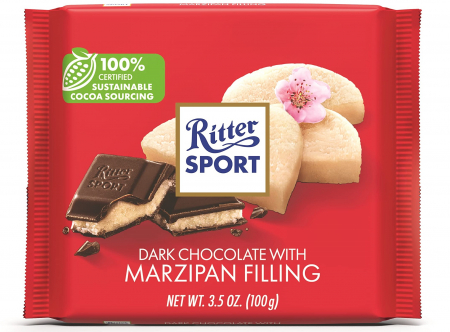 Dulciuri - RITTER Sport Ciocolata Dark cu Crema de Marzipan 100g