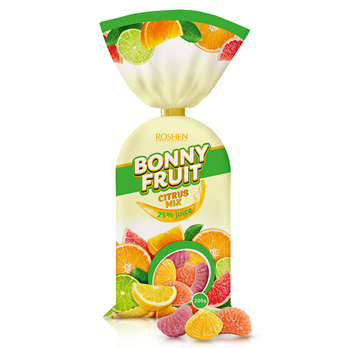 Dropsuri/Jeleuri - ROSHEN Bonny Fruit Jeleuri cu 25% Suc, Citrus Mix 200g