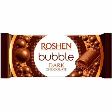 Ciocolata & Praline - ROSHEN Bubble Ciocolata Aerata Neagra Dark 80g